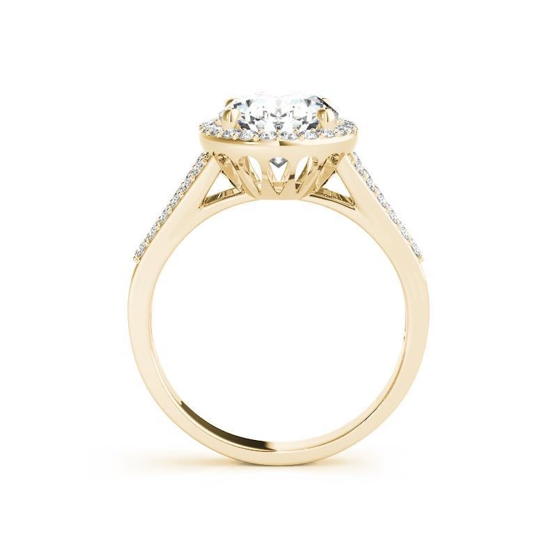 GIA 2.01ct Oval Halo Openwork Basket Cathedral 18K Yellow Gold Diamond Ring In New Condition For Sale In New York, NY