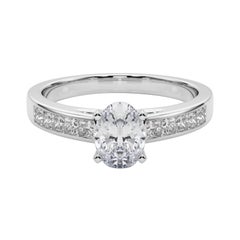 GIA 2.01ct Anello con diamante ovale Princess Channel Solitario Centrale