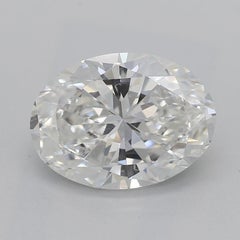 GIA 2.01ct Oval Solitaire Garden Leaf Diamond-Cut White Gold Diamond Ring