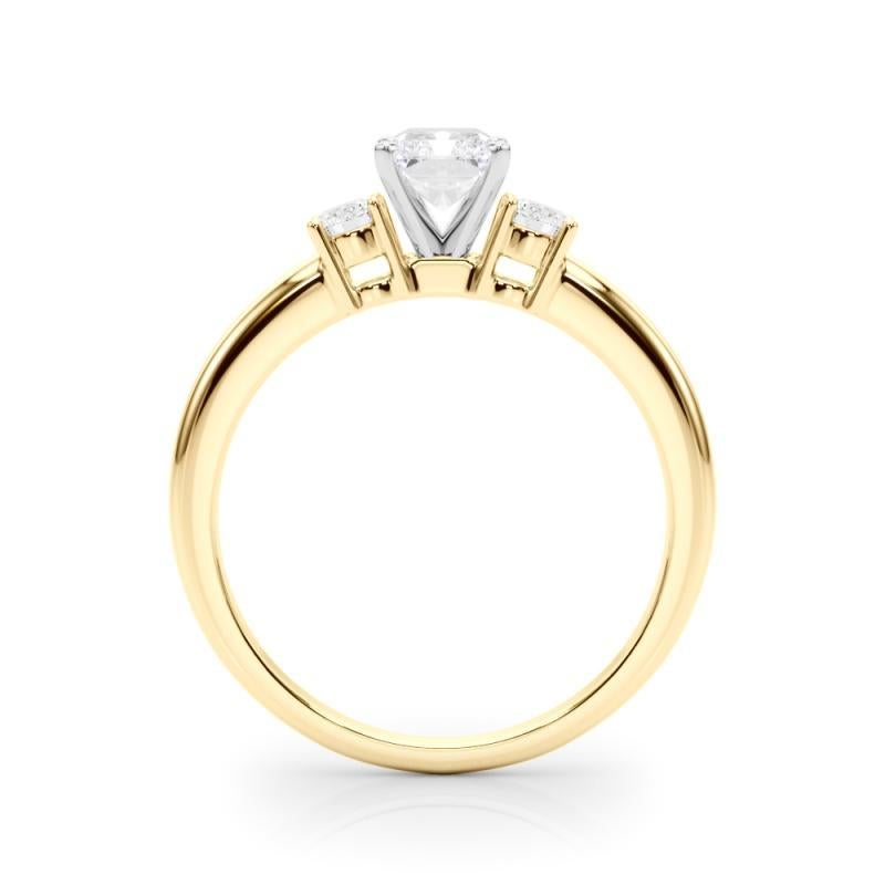 GIA 2,01ct Radiant 3-Stone Past, Present & Future Anello con diamanti in oro giallo 18K In condizioni Nuovo in vendita a New York, NY