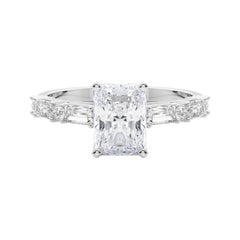 GIA 2.01ct Radiant Round & Baguette Channel Band  Diamond Ring