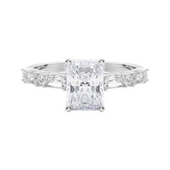 GIA 2.01ct Radiant Round & Baguette Channel Band  Bague en diamant