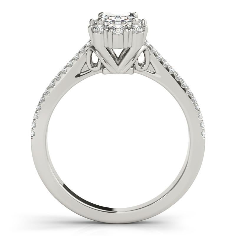 GIA 2.01ct Radiant Snowflake Cluster Split Shank bague diamant en or blanc 18K Neuf - En vente à New York, NY