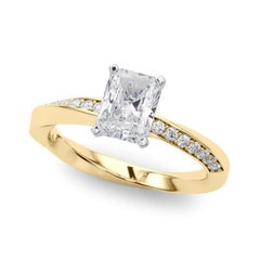 GIA 2.01ct Radiant Solitaire Twisted Square Band 18K Yellow Gold Diamond Ring