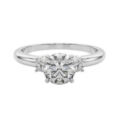 GIA 2.01ct Round 3-Stone Past, Present & Future 18K White Gold Diamond Ring