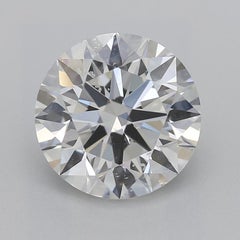 GIA 2.01ct Round Geometric Solitaire Bezel Vintage Diamond Ring