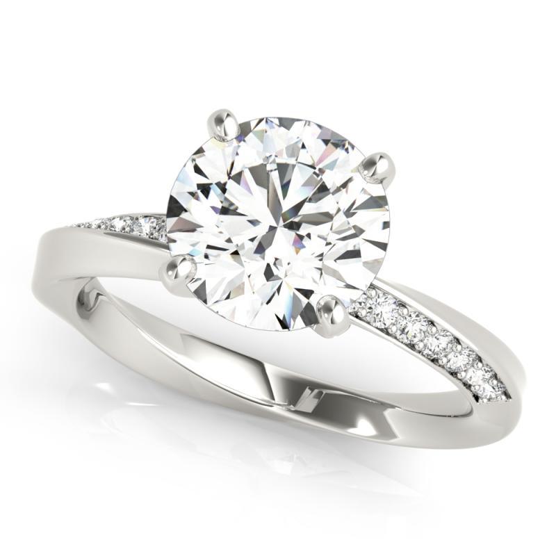 Taille ronde GIA 2.01ct Round Solitaire Twisted Square Band  Bague en diamant en vente