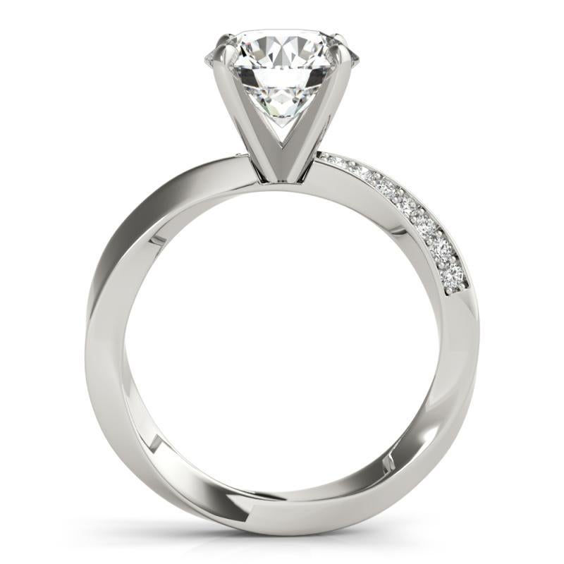 GIA 2.01ct Round Solitaire Twisted Square Band  Bague en diamant Neuf - En vente à New York, NY