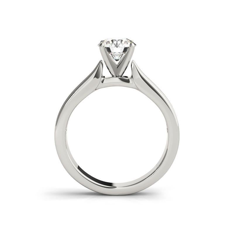 Taille ronde GIA 2.01ct Round Timeless Solitaire & Ribbed Band Diamond Ring en vente