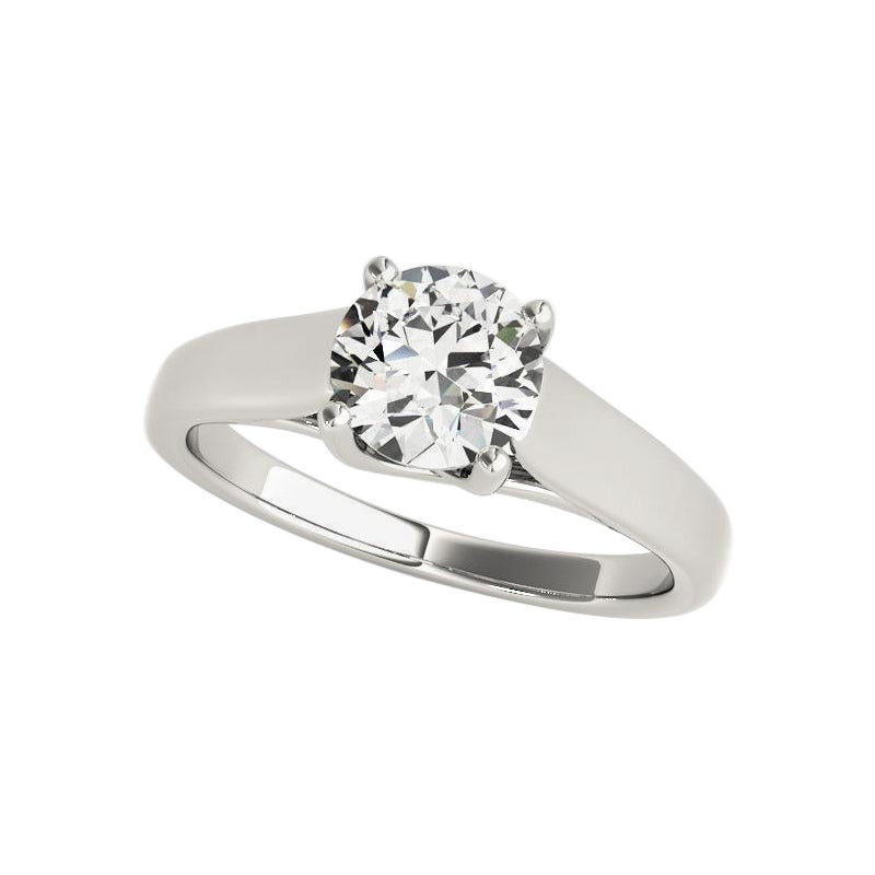 GIA 2.01ct runde gedrehte Zacken Kathedrale Solitär Diamantring