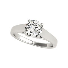 GIA 2.01ct Round Twisted Prong Cathedral Solitaire White Gold Diamond Ring (bague diamant en or blanc)