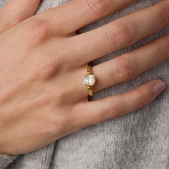 GIA 2,02 Karat Diamant mit altem Minenschliff 18k Gelbgold Verlobungsring