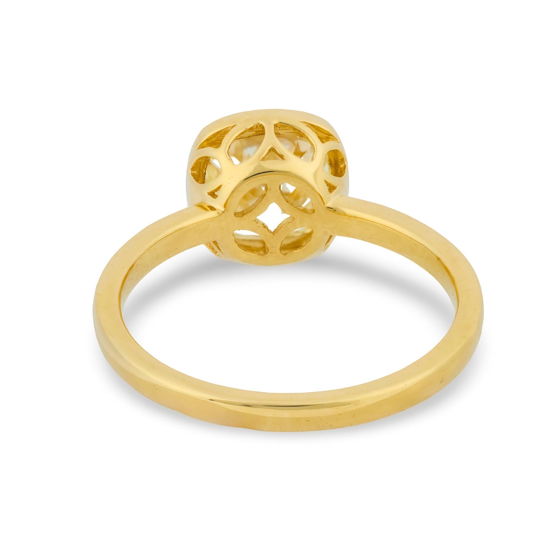 Bague de fiançailles en or jaune 18k GIA 2,02 carats diamant taille mine ancienne Pour femmes en vente