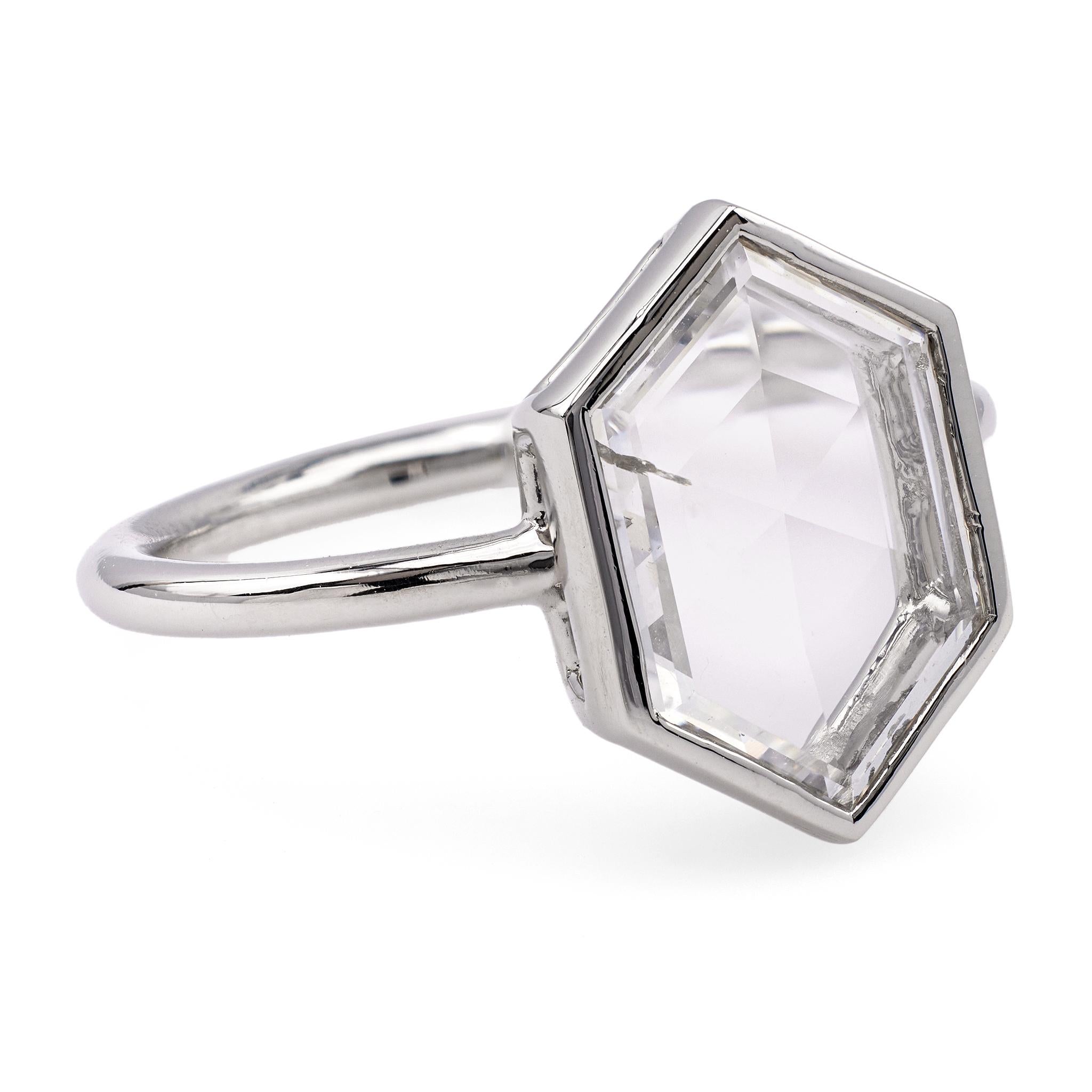 portrait cut diamond engagement ring