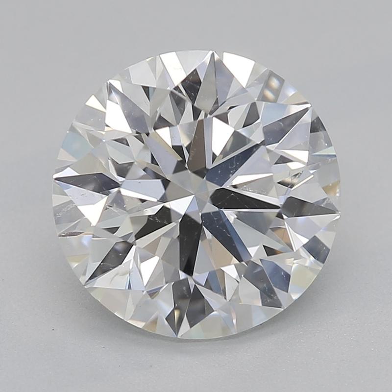 Découvrez l'attrait de cette captivante bague en diamant, qui met en valeur un superbe diamant rond au centre, pesant un poids impressionnant de 2,02. Classée G et SI1 , cette pierre exquise brille d'un éclat remarquable, incarnant les normes de