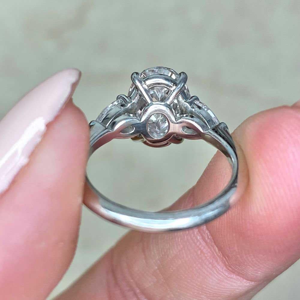 GIA 2.02ct Oval Cut Diamond Engagement Ring, D Color, Platinum For Sale 6