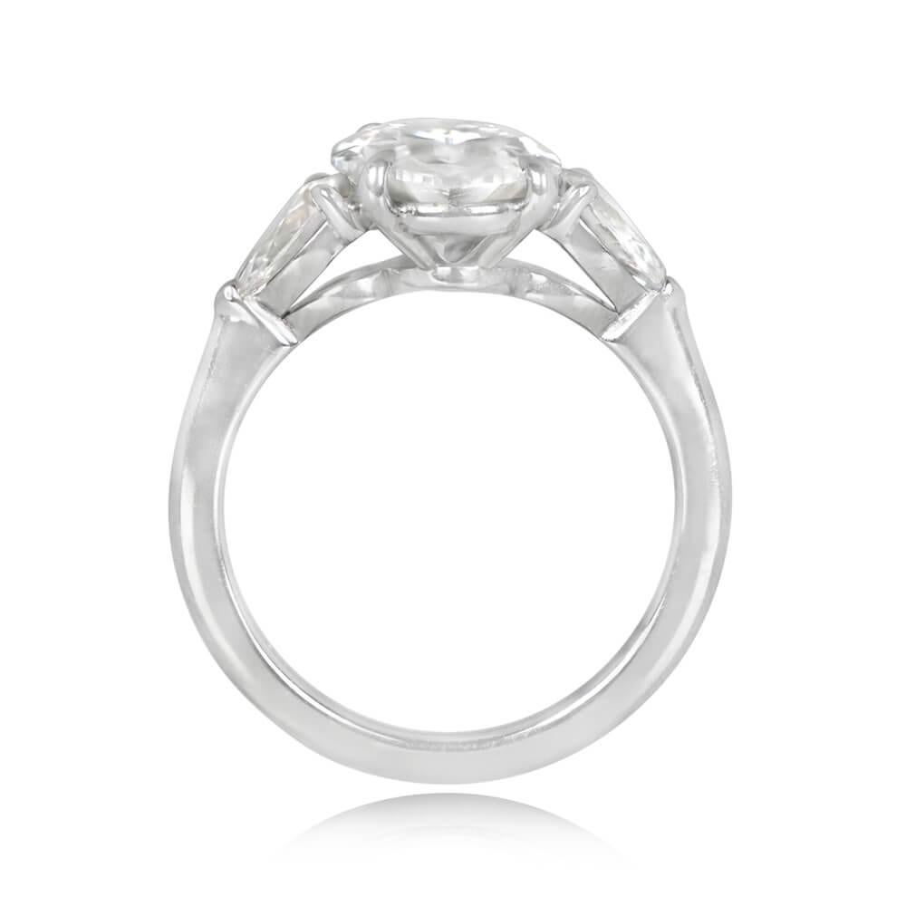Art Deco GIA 2.02ct Oval Cut Diamond Engagement Ring, D Color, Platinum For Sale