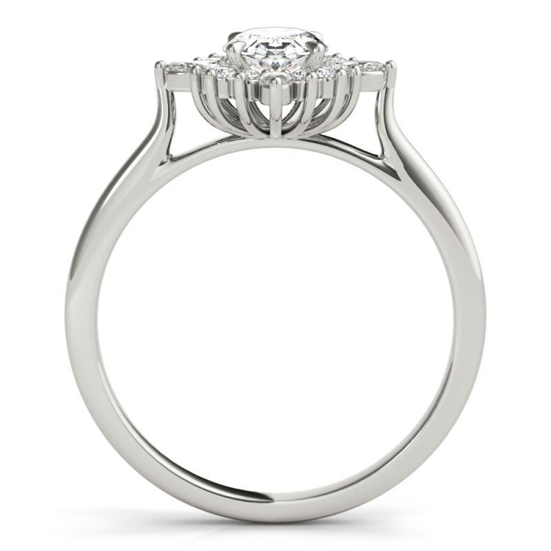 GIA 2,02ct Ovale Marquise Flower Halo Cluster  Anello con diamante In condizioni Nuovo in vendita a New York, NY