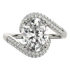 GIA 2.02ct Oval Solitaire
Pave Curved Shank Diamond Ring