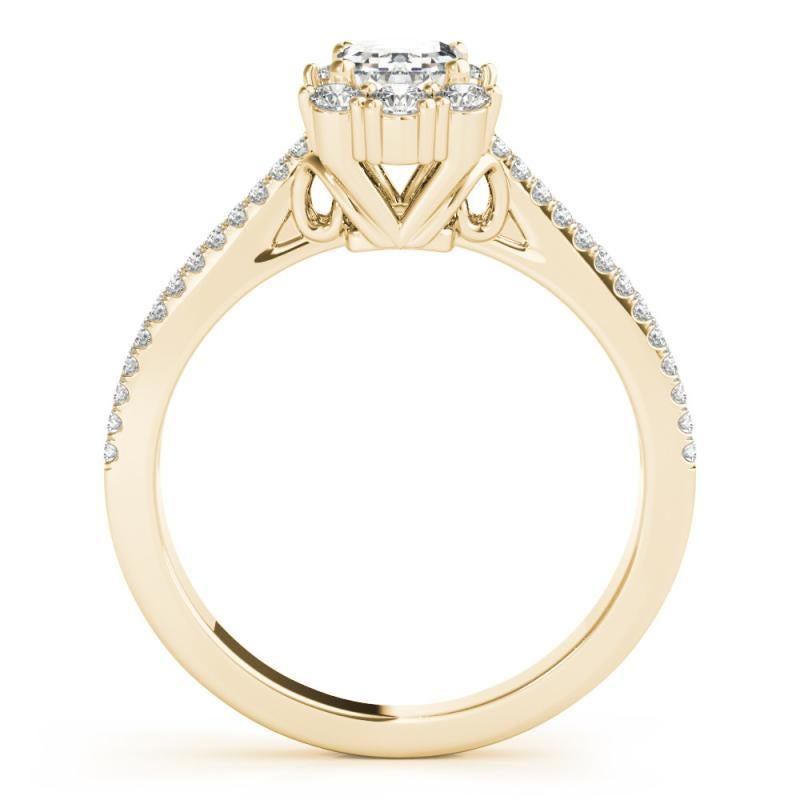GIA 2.02ct Radiant Snowflake Cluster Split Shank bague diamant en or jaune 18K Neuf - En vente à New York, NY