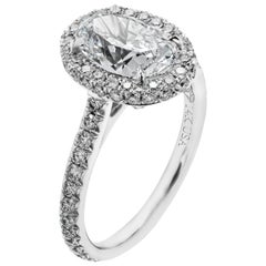 GIA 2.04 Carat D VS2 Oval Diamond Engagement Ring