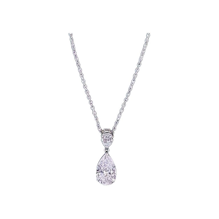 GIA 2,04 Karat natürlicher sehr heller Pink Diamond Anhänger Halskette in Platin