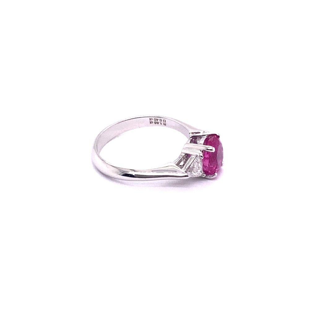 10K White Gold Ring / 2.04ct Natural Ruby / 0.4ct Diamonds / GIA #2211344818 
** Ruby is among the most significant gems in the market for colored stones. Rubies have a powerful potential to increase blood flow and maintain a heart that is strong