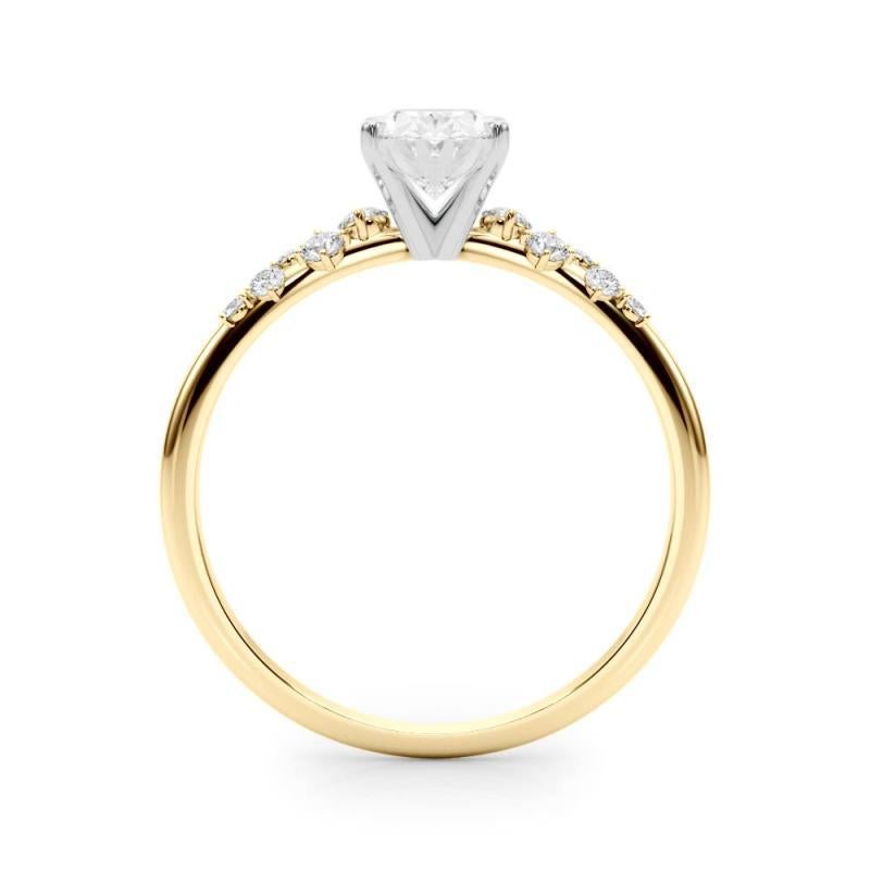 GIA 2.05 Carat Oval Cluster Trellis Solitaire 18K Yellow Gold Diamond Ring In New Condition For Sale In New York, NY