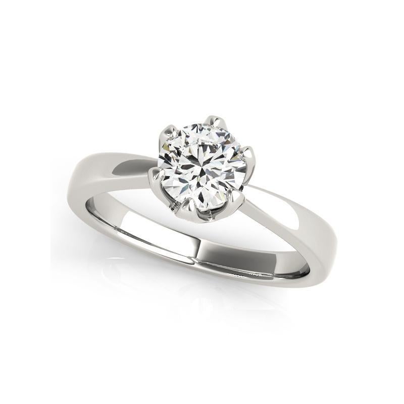 Taglio rotondo GIA 2,05 Carati Tondo Solitario Vintage Tulip Set  Anello con diamante in vendita