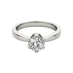 GIA 2.05 Carat Round Solitaire Vintage Tulip Set  Diamond Ring