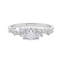 GIA 2,05ct Oval East West Trellis Seite Stein 18K Weißgold Diamantring