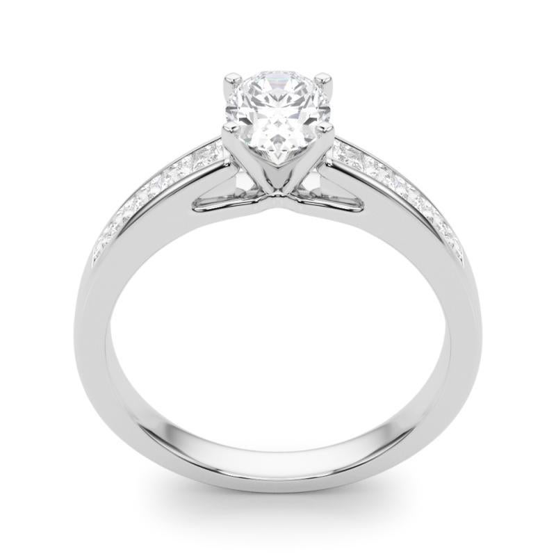 De las mujeres GIA 2.05ct Oval Princess Channel Solitaire Center Diamond Ring