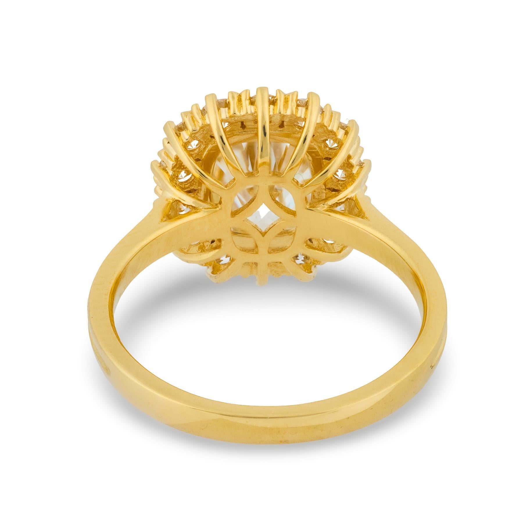 Bague de fiançailles en or jaune 18 carats GIA 2,06 carats diamant taille mine ancienne Pour femmes en vente