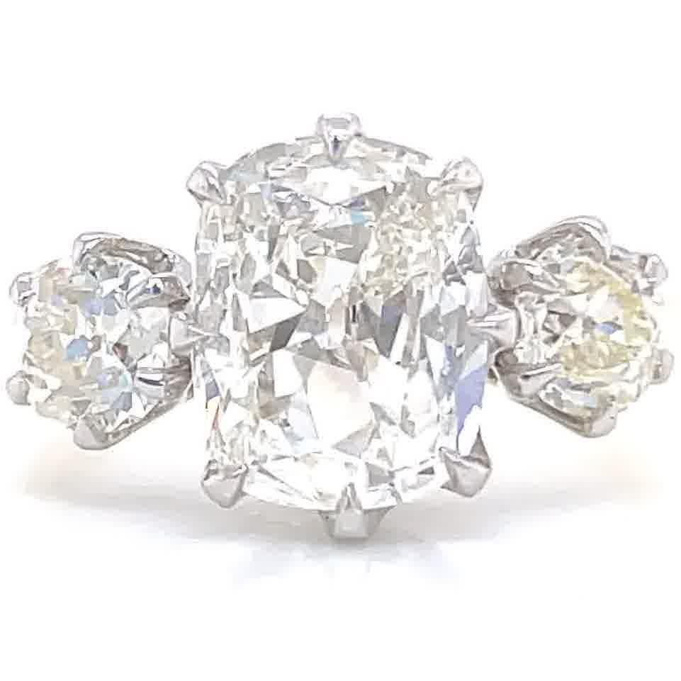 3 carat antique cushion cut diamond