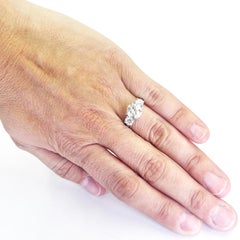 GIA 2.10 Carat Round Diamond Platinum Three Stone Engagement Ring