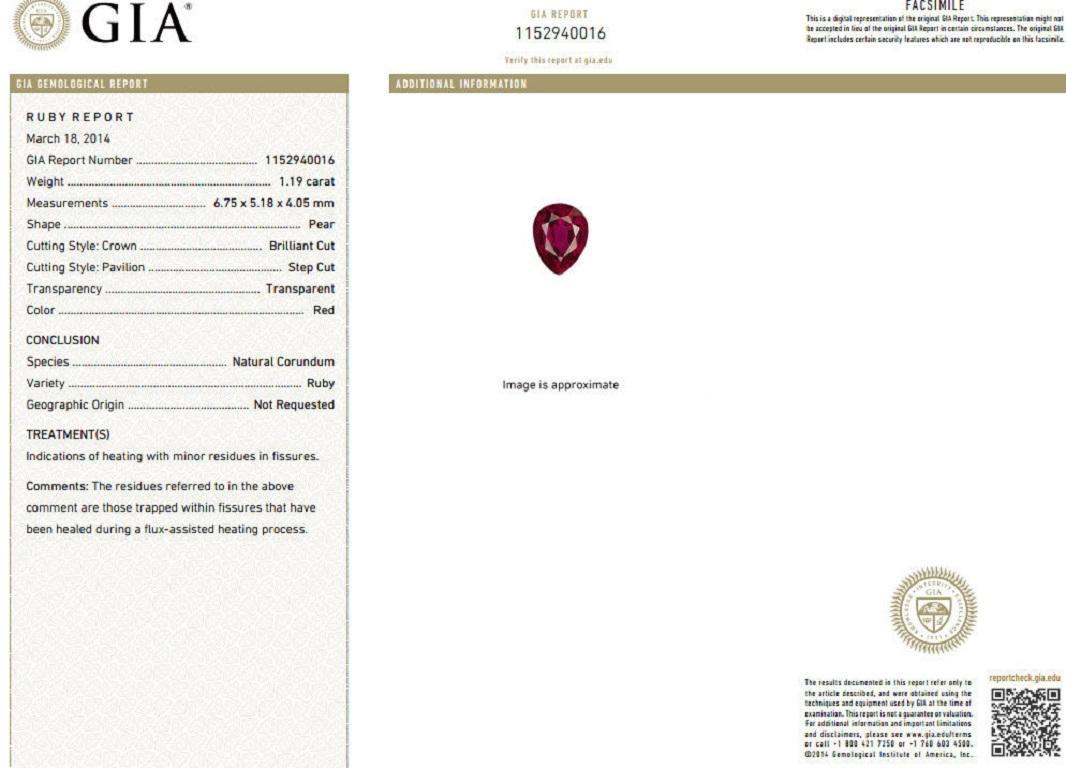 Collier à grappes Rivera d'éternité en rubis naturel de 21,19 carats certifié GIA et diamants, style déco en vente 5