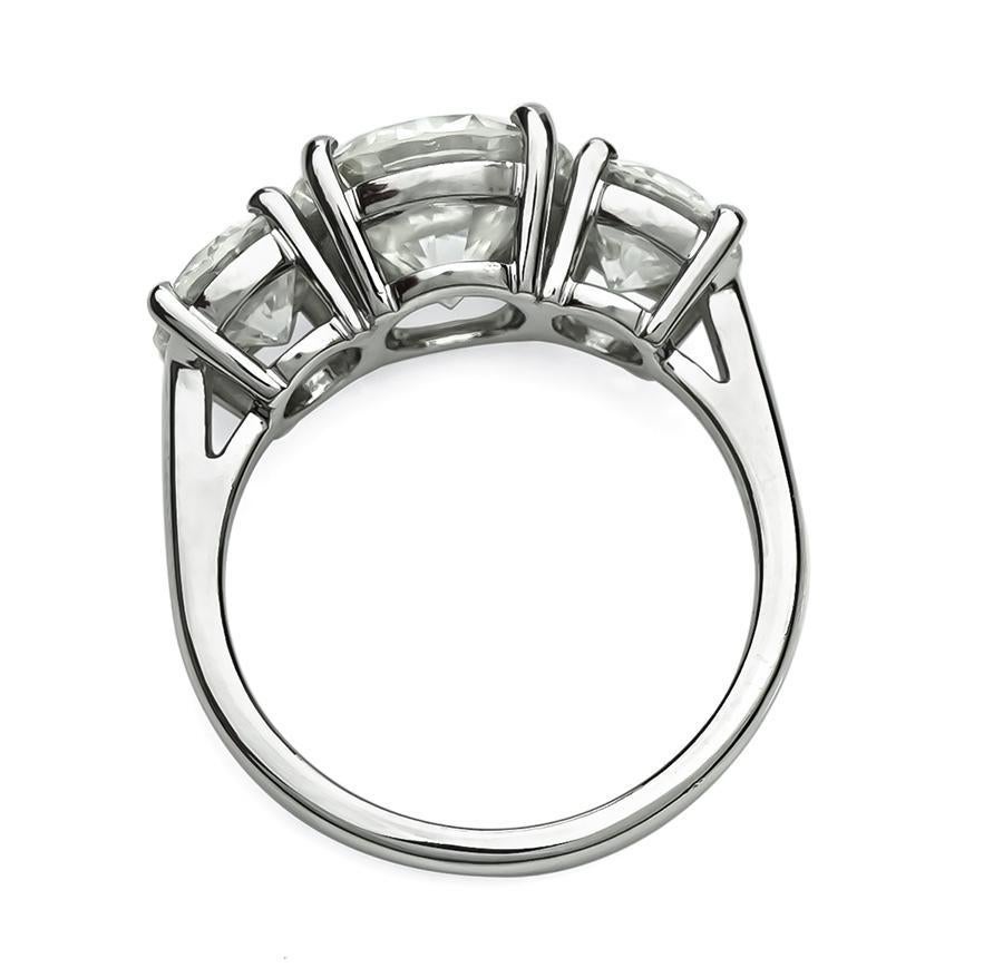 Round Cut GIA 2.11ct Center Diamond 1.00ct and 0.96ct Side Diamond Engagement Ring For Sale