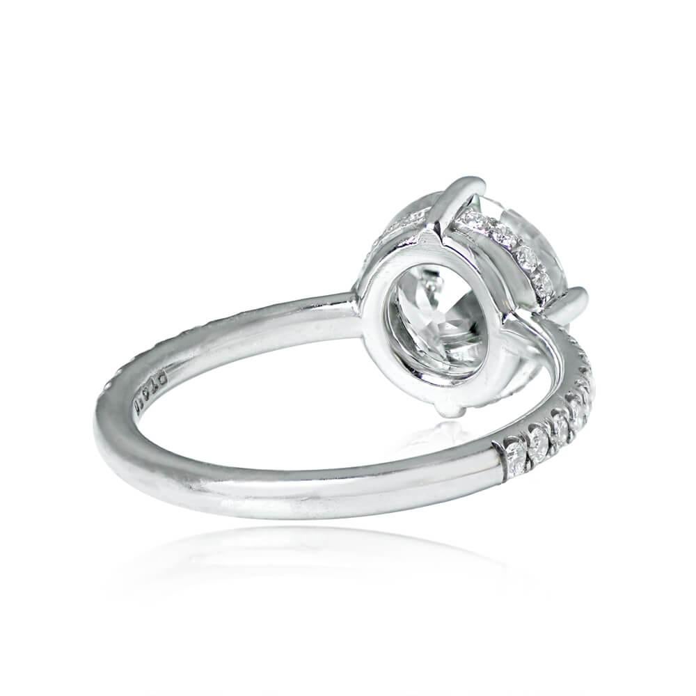 Art Deco GIA 2.11ct Old European Cut Diamond Solitaire Engagement Ring, D Color, Platinum For Sale