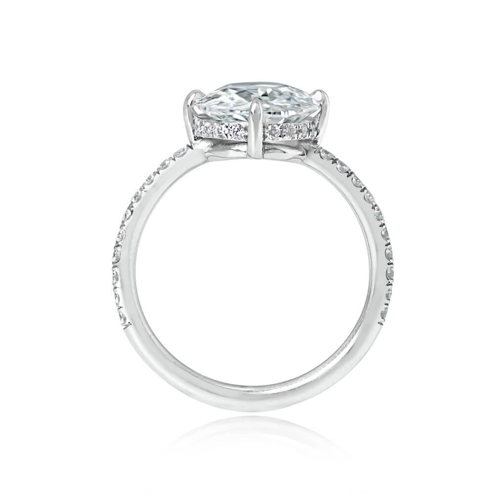 Women's GIA 2.11ct Old European Cut Diamond Solitaire Engagement Ring, D Color, Platinum For Sale