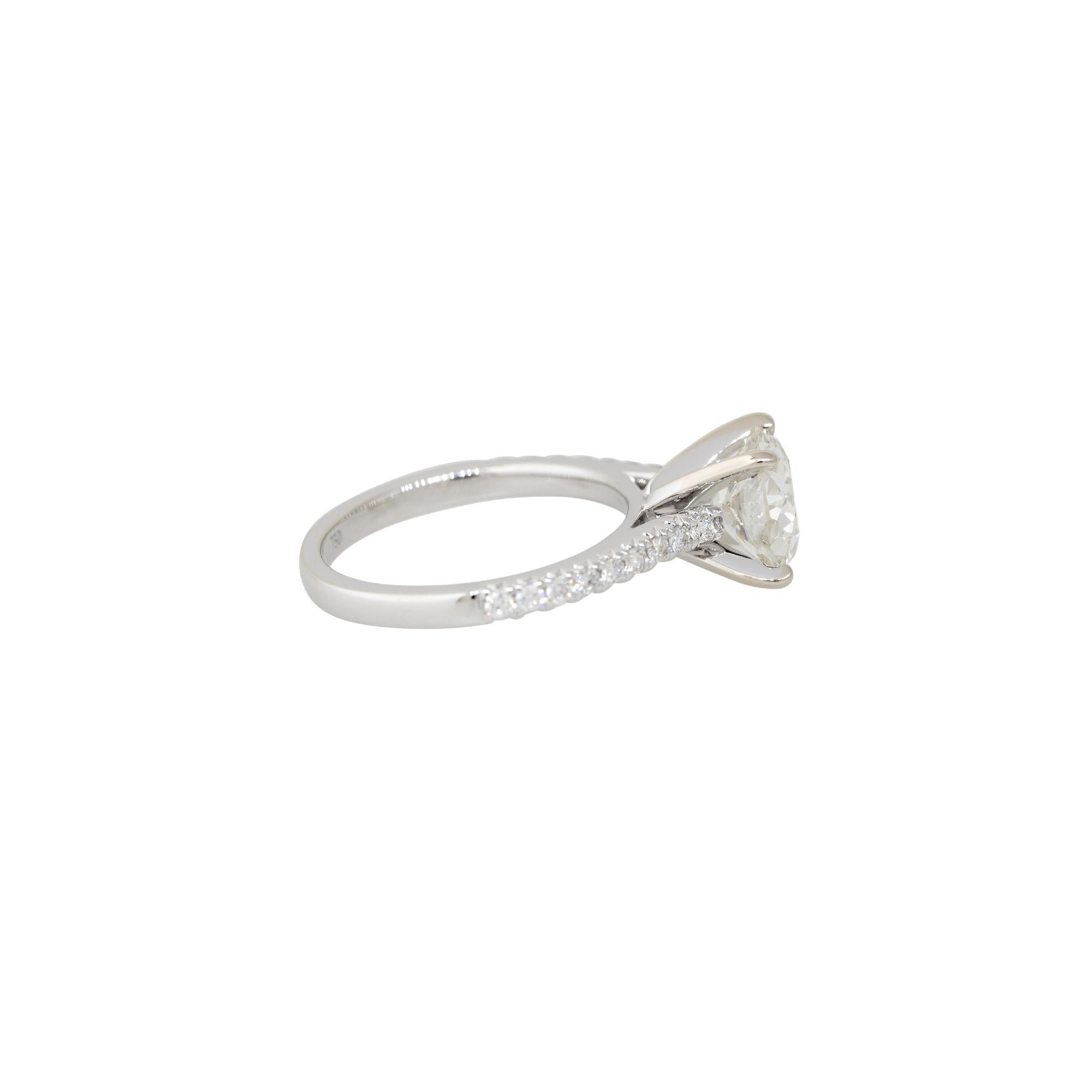 Round Cut GIA 2.18 Carat Circular Brilliant Cut Diamond Engagement Ring 18 Karat In Stock For Sale