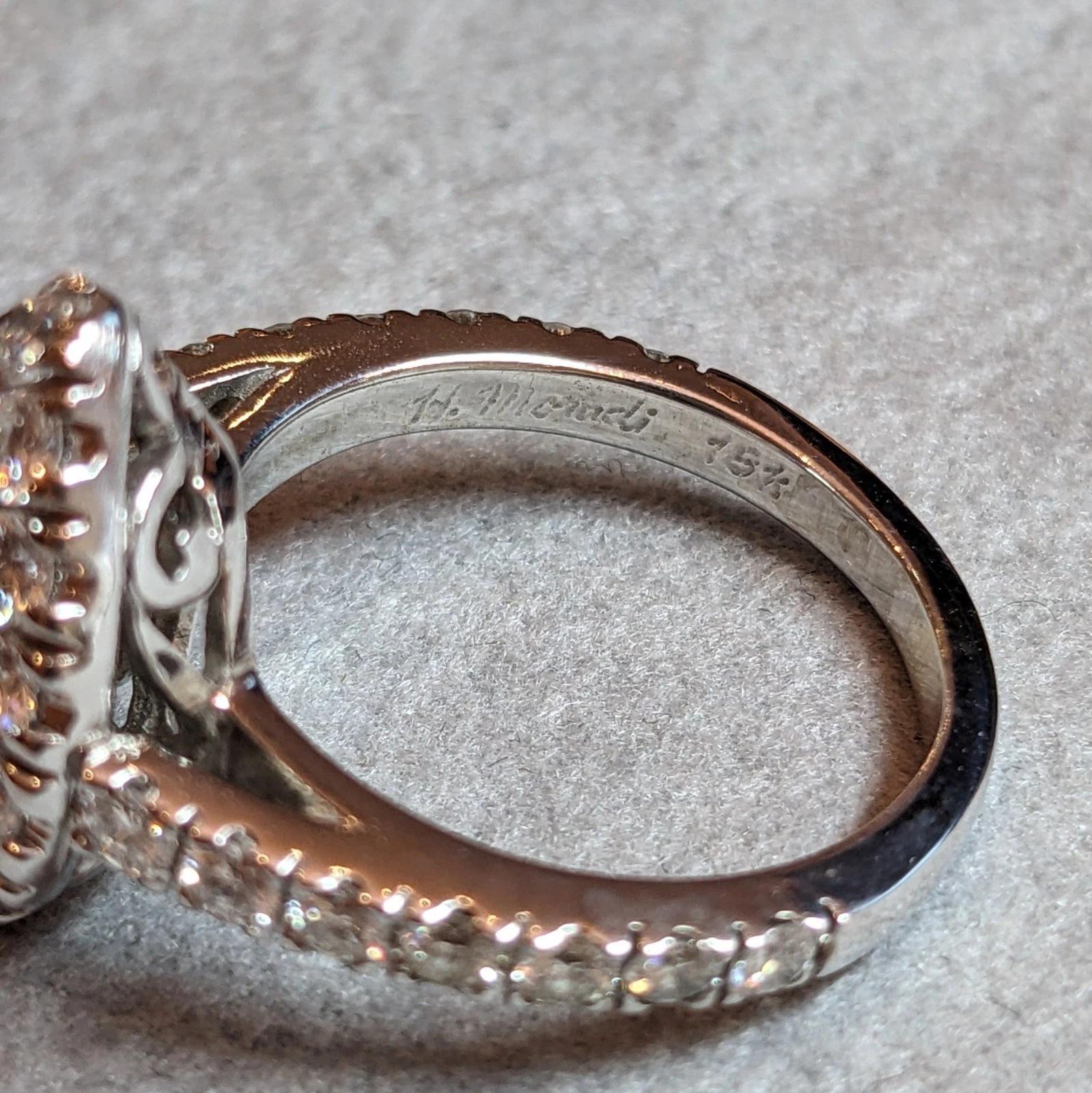 GIA Bague en or blanc 18k avec diamant en forme de poire de 2,18 ct en vente 4