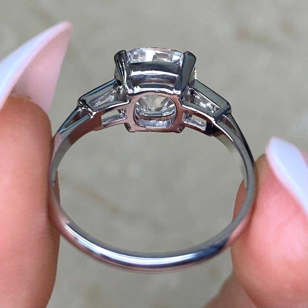 For Sale:  GIA 2.19ct Cushion Cut Diamond Engagement Ring, H Color, Platinum 10