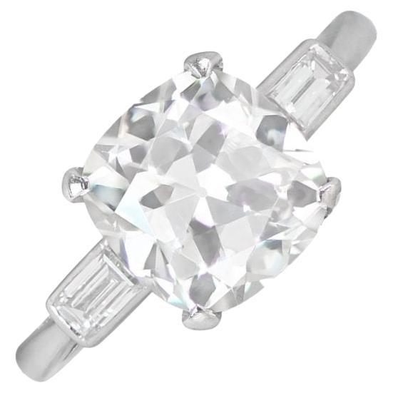 For Sale:  GIA 2.19ct Cushion Cut Diamond Engagement Ring, H Color, Platinum