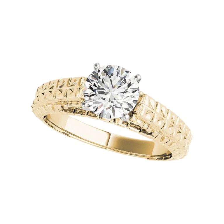 GIA Anello con diamante rotondo solitario da 2,2 carati inciso in oro giallo 18K