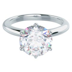 GIA 2.20 Carat Certified Hearts and Arrows Ideal Cut Diamond