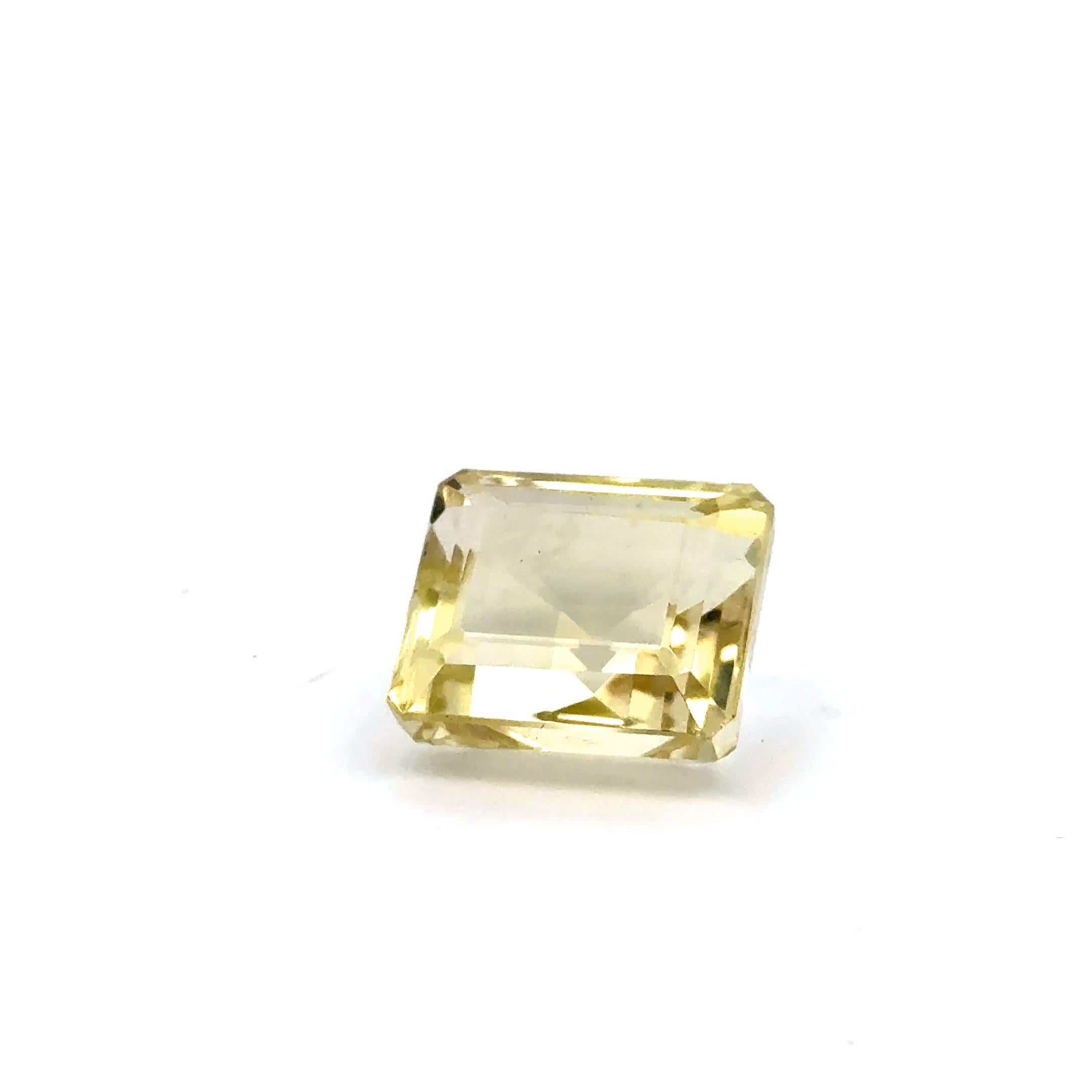 GIA 22,08 carats, citrine naturelle jaune clair, quartz citron, émeraude taille escalier  en vente 7