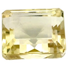 GIA 22,08 carats, citrine naturelle jaune clair, quartz citron, émeraude taille escalier 