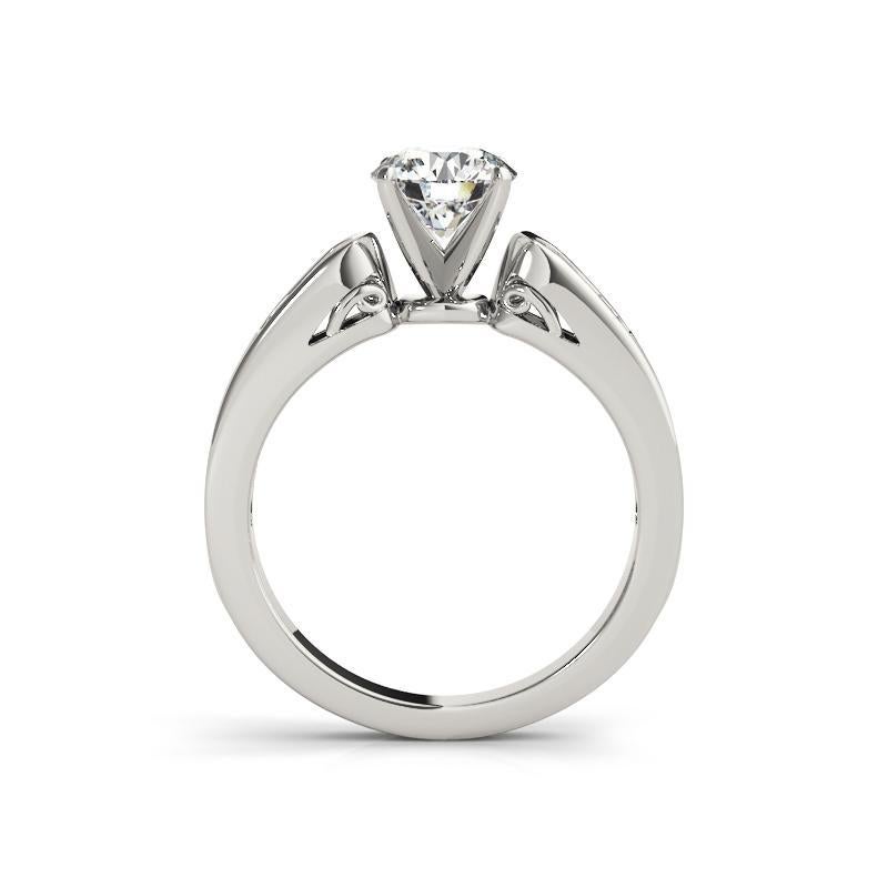 Taille ronde GIA 2.20ct Round Solitaire & Channel Vintage Ribbon Diamond Ring en vente