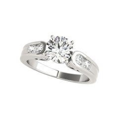GIA 2.20ct Round Solitaire & Channel Vintage Ribbon Diamond Ring