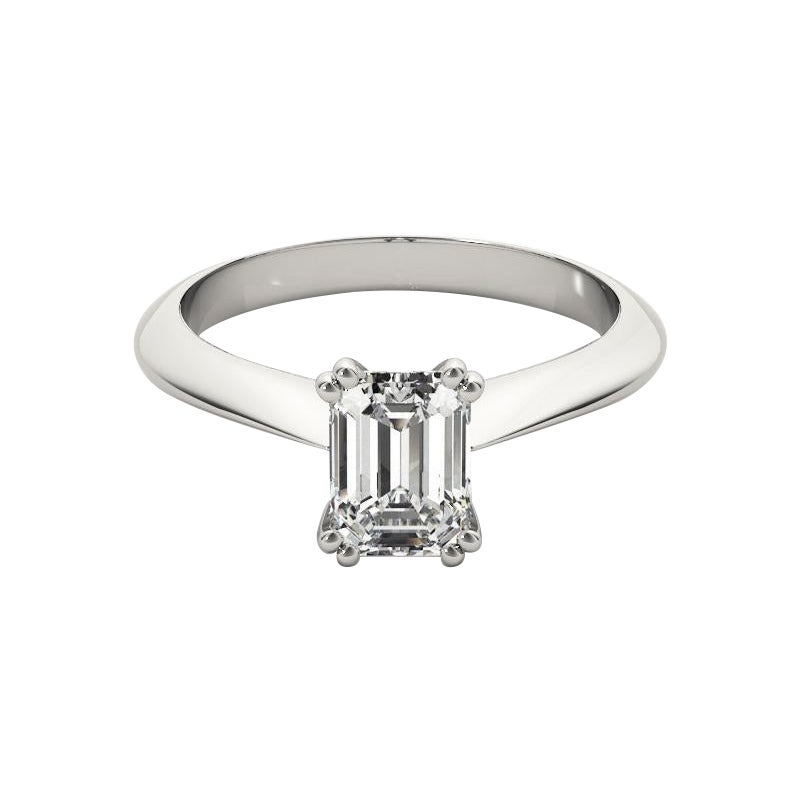 GIA 2.21 Carat Emerald Solitaire Tulip Cathedral  Diamond Ring